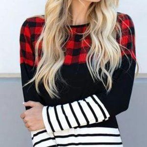 NWOT Plaid Striped Long Sleeve Shirt